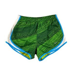 Nike Tempo Dri Fit Women's Running Shorts Green Blue Abstract‎ Print Athletic M